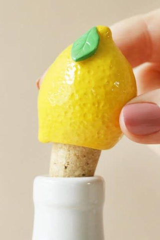 Lemon Cork Bottle Stopper