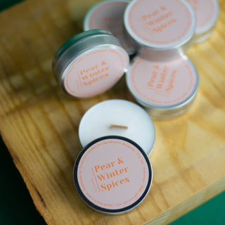 Mini scented soy candles, Pear and Winter Spices