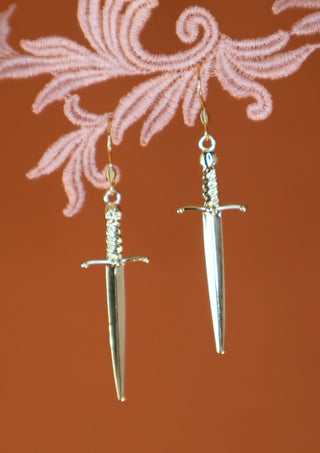 Golden dagger earrings