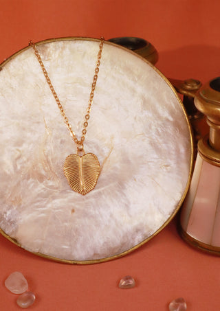 Golden Monstera Deliciosa Necklace