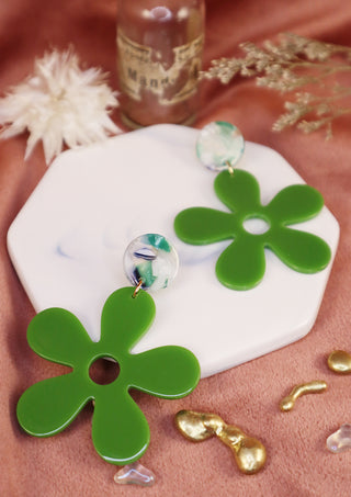 Majestic Blossom Earrings Grass