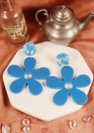 Majestic Blossom Earrings Sky