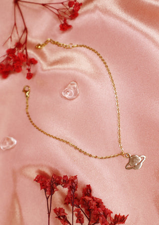 Little Golden Saturn Anklet