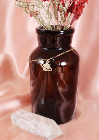 Little Golden Saturn Anklet