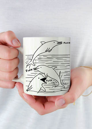 David Shrigley Mug - Dolphin Fuck