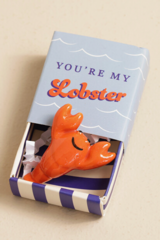 Tiny Matchbox Ceramic Token: Lobster