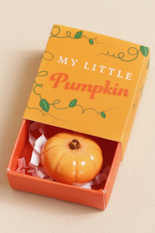Tiny Matchbox Ceramic Token: Pumpkin