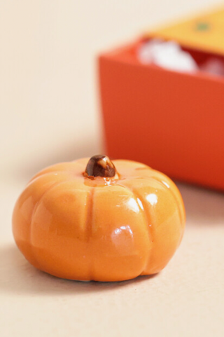 Tiny Matchbox Ceramic Token: Pumpkin