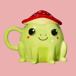 Fergus Frog Mug with Mushroom Lid