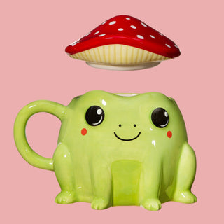 Fergus Frog Mug with Mushroom Lid