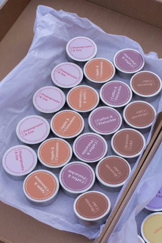 Mini scented soy candles, Pear and Winter Spices