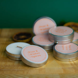 Mini scented soy candles, Pear and Winter Spices
