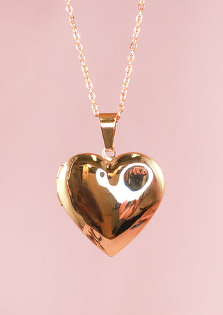 Big Gold Heart Locket