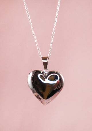 Big Silver Heart Locket
