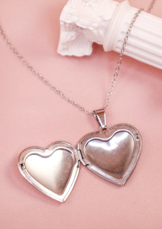 Big Silver Heart Locket