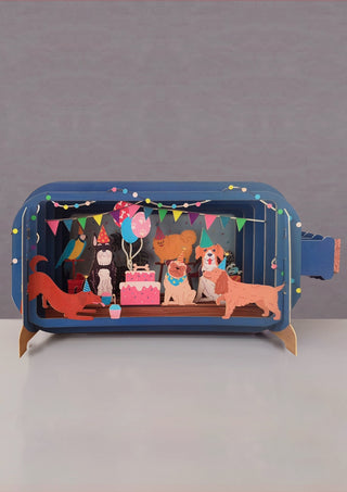 Pop Up Card Dog Party by Alljoy Design