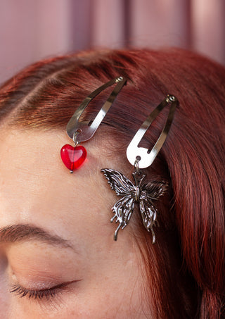 Heart Charm Hair Clip