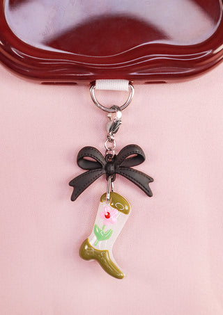 Cowboy Silver Phone Charm