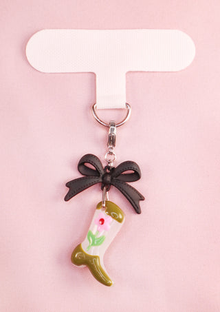 Cowboy Silver Phone Charm