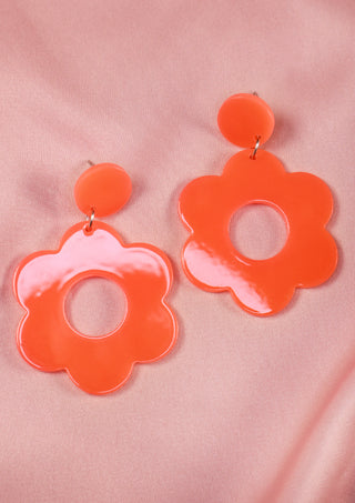 Tangerine Daisy Earrings