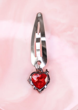 Dark Heart Charm Hair Clip