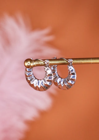 Dented hoops silver