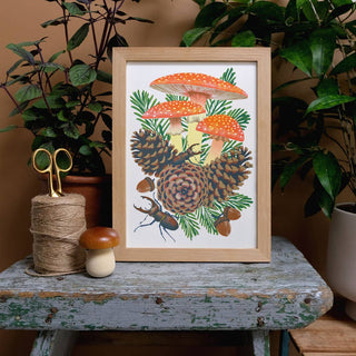 Fly Agaric - A4 Risograph Print