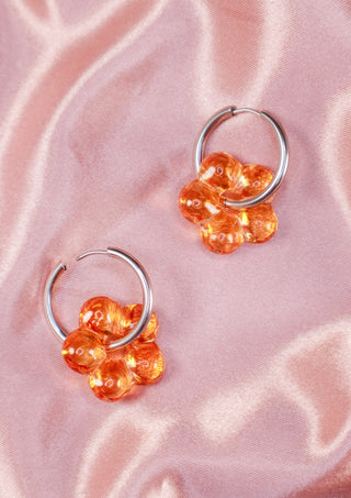 Chunky Daisy Hoops Orange