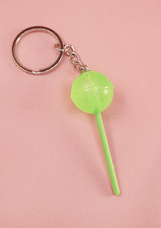 Glitter Lollipop Green Keychain
