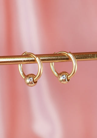 Gold Hoops With Bead