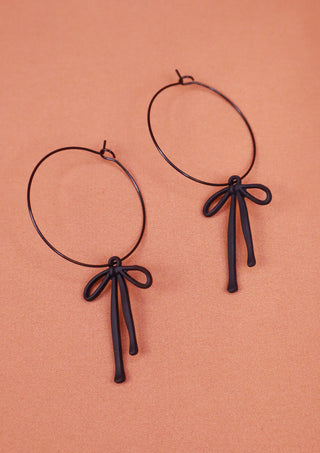 Black Bow With Black Hoops