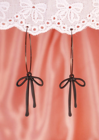 Black Bow With Black Hoops