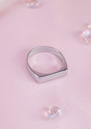 Slim Signet Ring Silver