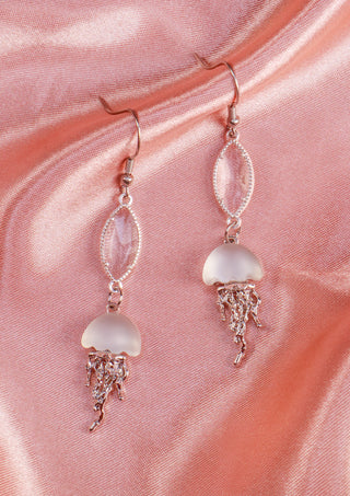 Glassy Jellyfish Dangles Clear Earrings