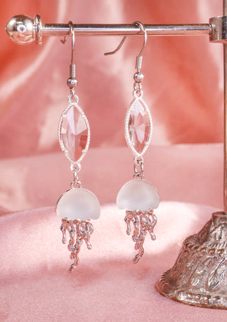 Glassy Jellyfish Dangles Clear Earrings