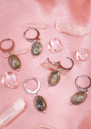 Moss Agate mix & match earring