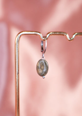 Moss Agate mix & match earring
