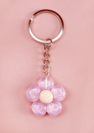 Glitter Flower Keychain