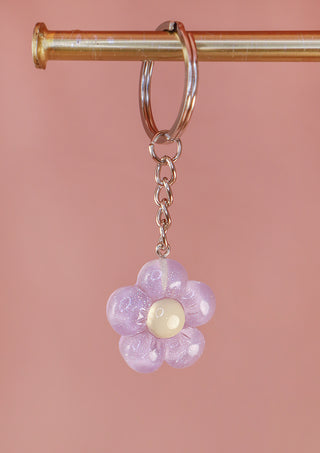 Glitter Flower Keychain
