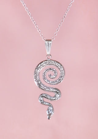 Swirling Snake Silver Necklace
