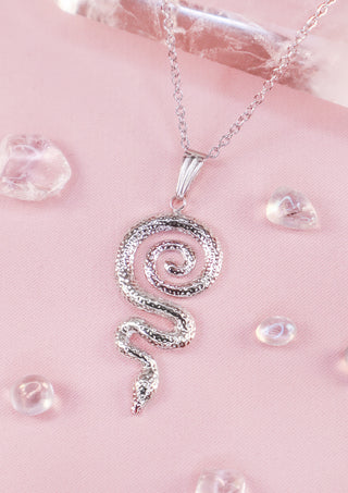 Swirling Snake Silver Necklace