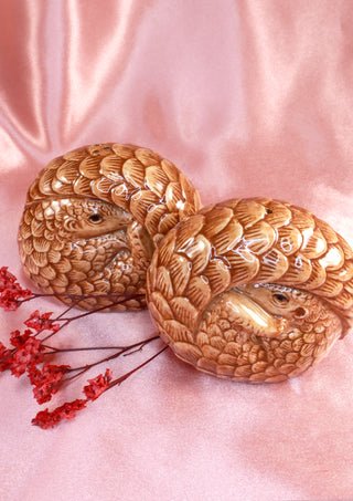 Pangolin salt and pepper shakers