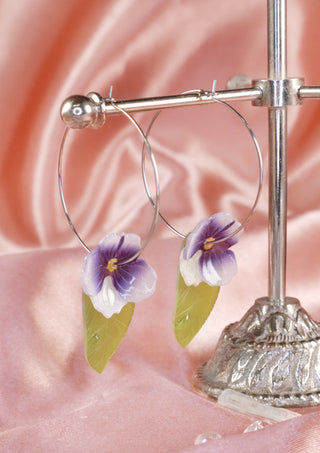 Dew Drop Pansy Hoops