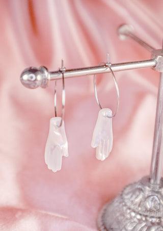 Pearl Gesture Hoops