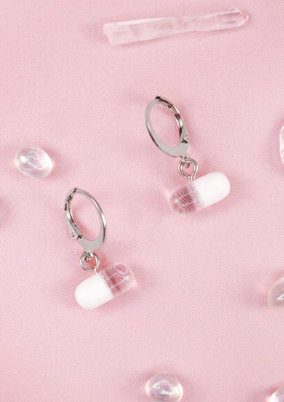 White Pill mix & match earring