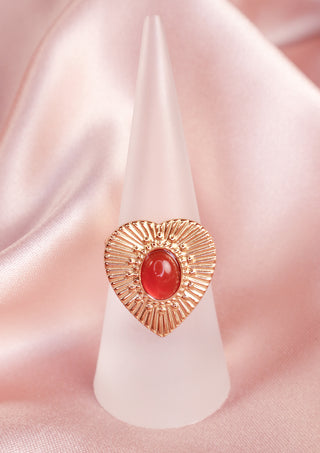 Carnelian Heart Ring