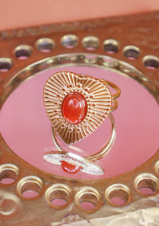 Carnelian Heart Ring