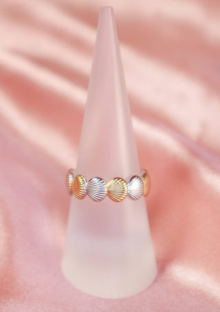 Gold and Silver Shell Ring