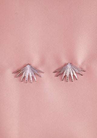 Silver Fan Studs