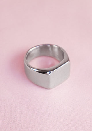 Thick Signet Ring Silver